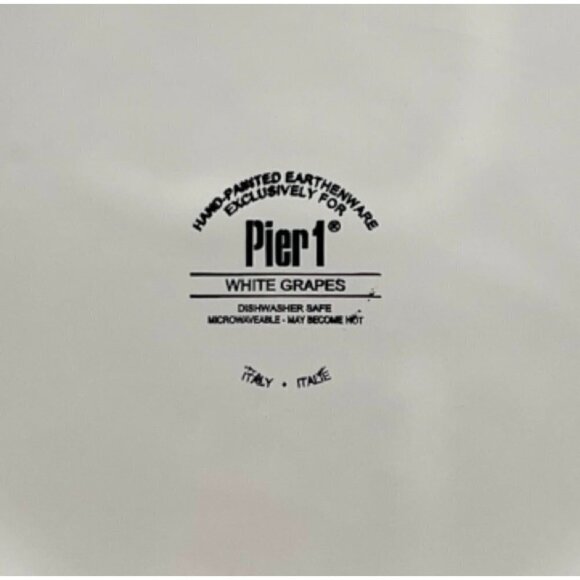 Vintage Plate PIER 1 White Grapes Salad Plate Hand Painted Embossed Grapes Plate - Picture 4 of 4